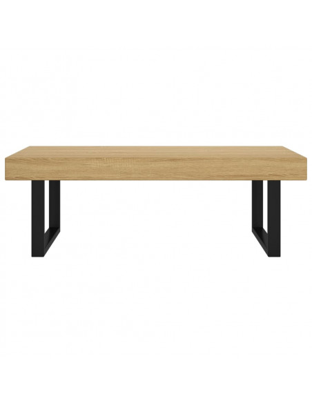 Tavolino Salotto Marrone Chiaro e Nero 120x60x40 cm MDF e Ferro