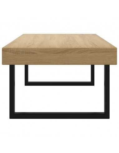 Tavolino Salotto Marrone Chiaro e Nero 120x60x40 cm MDF e Ferro