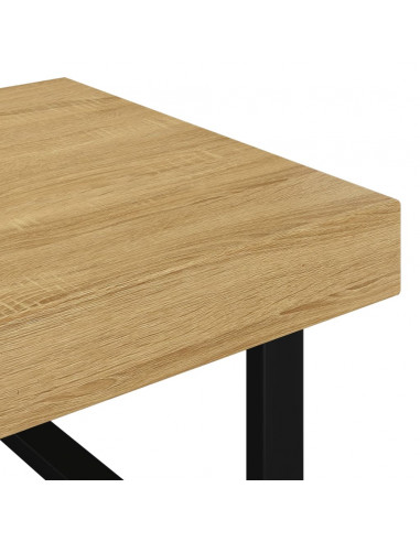 Tavolino Salotto Marrone Chiaro e Nero 120x60x40 cm MDF e Ferro