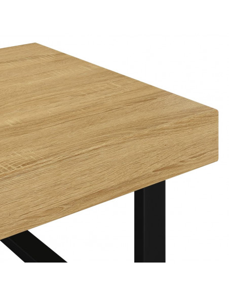 Tavolino Salotto Marrone Chiaro e Nero 120x60x40 cm MDF e Ferro