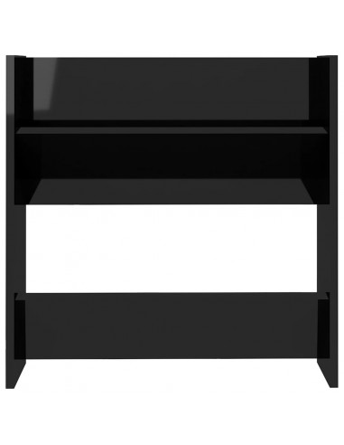 Scarpiera a Muro Nero Lucido 60x18x60 cm in Legno Multistrato