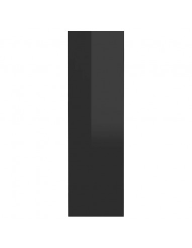 Scarpiera a Muro Nero Lucido 60x18x60 cm in Legno Multistrato