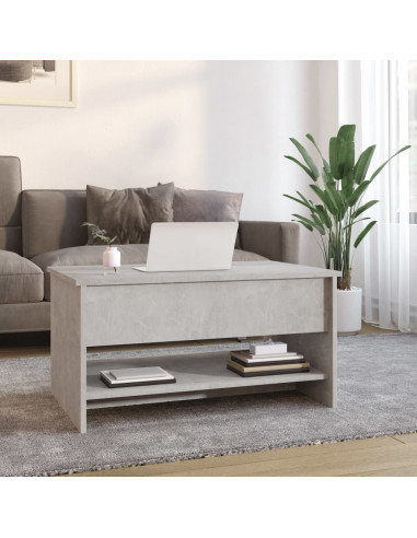 Tavolino da Salotto Grigio Cemento 80x50x40cm Legno Multistrato