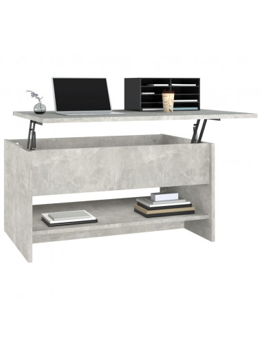 Tavolino da Salotto Grigio Cemento 80x50x40cm Legno Multistrato