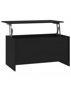Tavolino da Salotto Nero 102x55,5x52,5 cm in Legno Multistrato 2