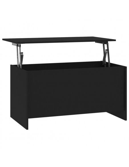 Tavolino da Salotto Nero 102x55,5x52,5 cm in Legno Multistrato
