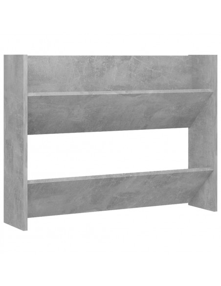 Scarpiera a Muro Grigio Cemento 80x18x60cm in Legno Multistrato