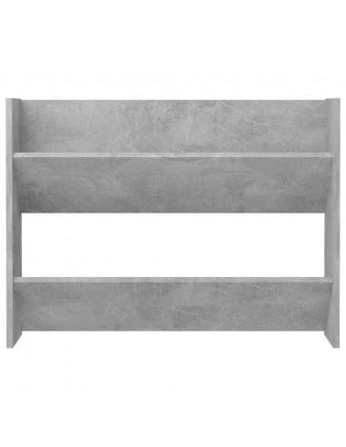 Scarpiera a Muro Grigio Cemento 80x18x60cm in Legno Multistrato