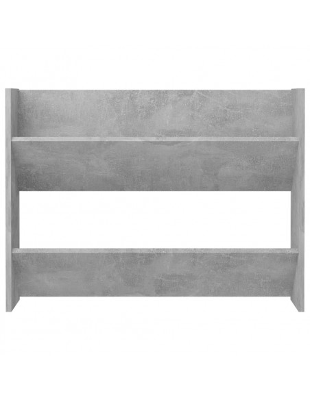 Scarpiera a Muro Grigio Cemento 80x18x60cm in Legno Multistrato