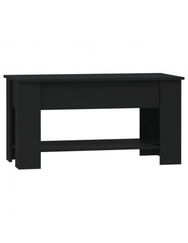 Tavolino da Salotto Nero 101x49x52 cm in Legno Multistrato