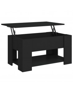 Tavolino da Salotto Nero 79x49x41 cm in Legno Multistrato 2