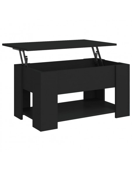 Tavolino da Salotto Nero 79x49x41 cm in Legno Multistrato