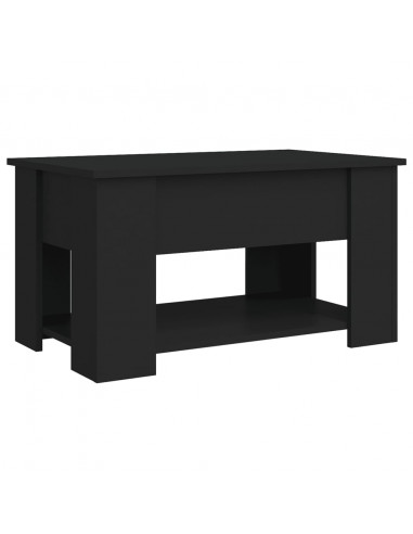 Tavolino da Salotto Nero 79x49x41 cm in Legno Multistrato