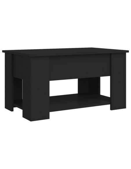 Tavolino da Salotto Nero 79x49x41 cm in Legno Multistrato