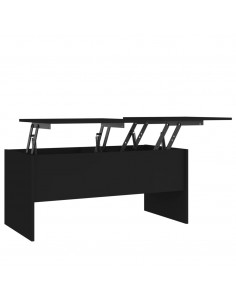Tavolino da Salotto Nero 102x50,5x46,5 cm in Legno Multistrato 2