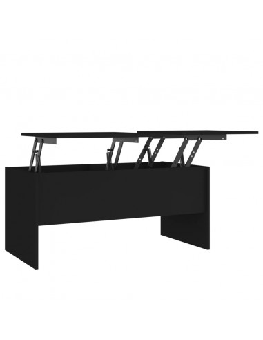 Tavolino da Salotto Nero 102x50,5x46,5 cm in Legno Multistrato