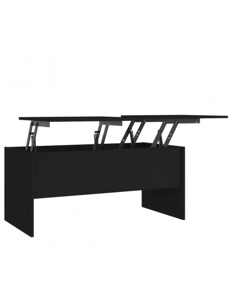 Tavolino da Salotto Nero 102x50,5x46,5 cm in Legno Multistrato