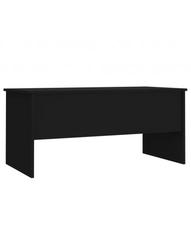Tavolino da Salotto Nero 102x50,5x46,5 cm in Legno Multistrato
