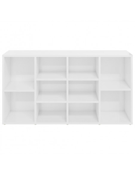 Scarpiera Panchina Bianco Lucido 103x30x54,5 cm Multistrato