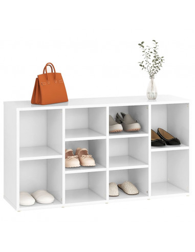 Scarpiera con Panchina Bianco 103x30x54,5 cm in Multistrato