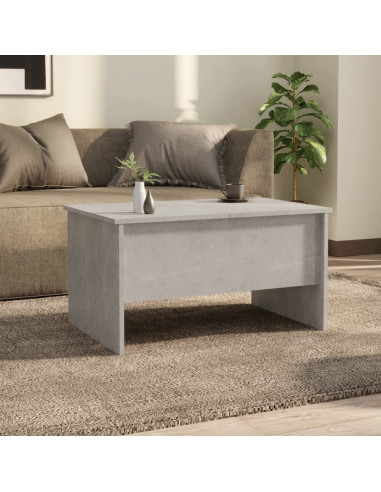 Tavolino Salotto Grigio Cemento 80x50x42,5 cm Legno Multistrato