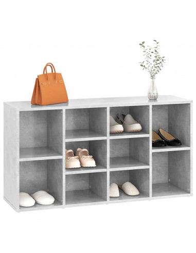 Scarpiera con Panchina Grigio Cemento 103x30x54,5cm Multistrato