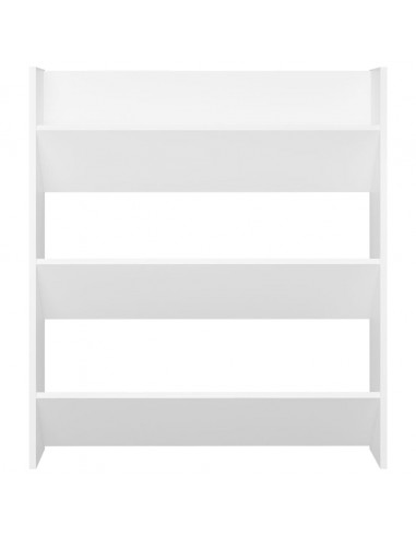 Scarpiera a Muro Bianca 80x18x90 cm in Legno Multistrato