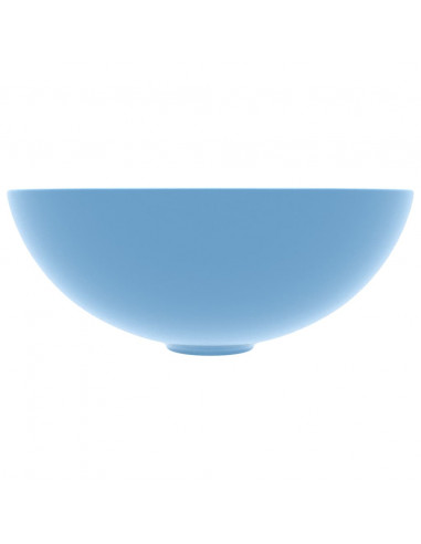 Lavandino da Bagno in Ceramica Azzurro Rotondo