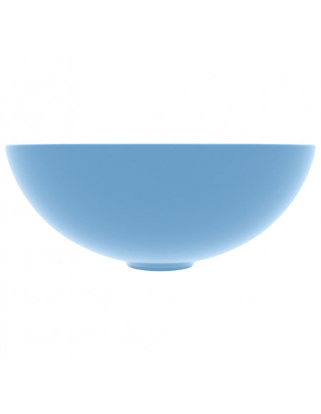 Lavandino da Bagno in Ceramica Azzurro Rotondo
