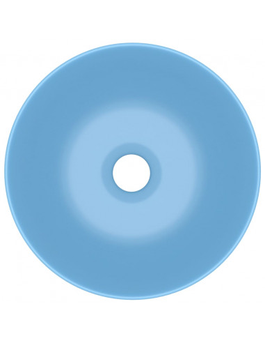 Lavandino da Bagno in Ceramica Azzurro Rotondo