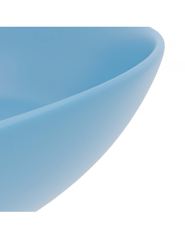 Lavandino da Bagno in Ceramica Azzurro Rotondo