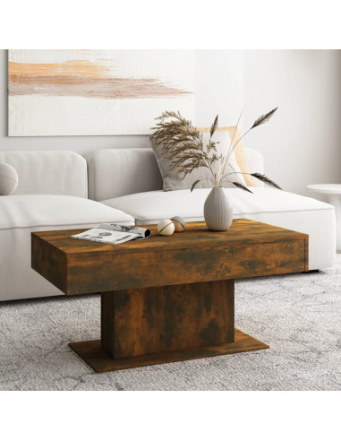 Tavolino da Salotto Rovere Fumo 96x50x45cm in Legno Multistrato