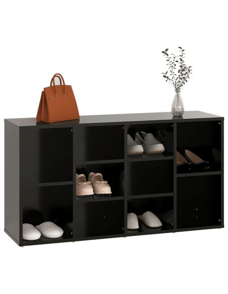 Scarpiera con Panchina Nera 103x30x54,5 cm Legno Multistrato