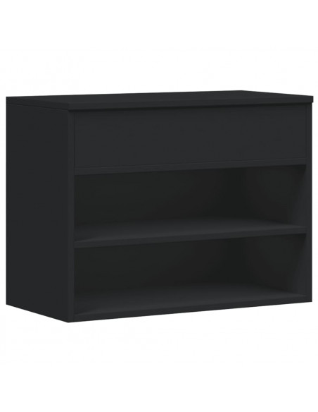 Panca Portascarpe Nera 60x30x45cm in Truciolato