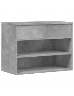 Panca Portascarpe Grigio Cemento 60x30x45 cm in Truciolato 2