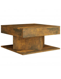 Tavolino da Salotto Rovere Fumo 57x57x30cm in Legno Multistrato 2