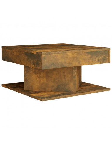 Tavolino da Salotto Rovere Fumo 57x57x30cm in Legno Multistrato