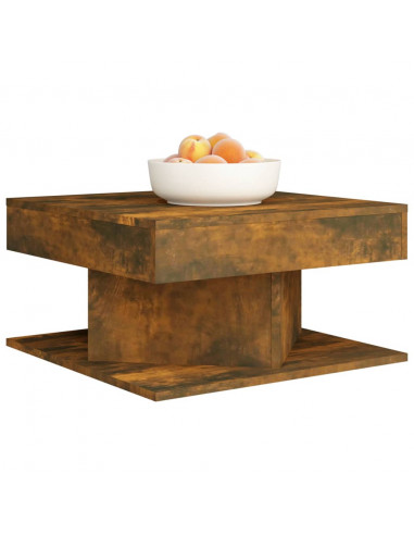 Tavolino da Salotto Rovere Fumo 57x57x30cm in Legno Multistrato