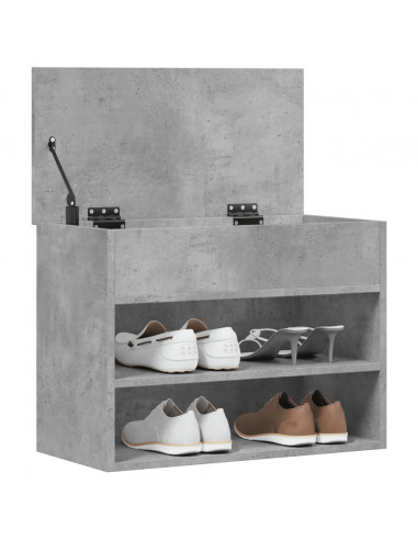 Panca Portascarpe Grigio Cemento 60x30x45 cm in Truciolato