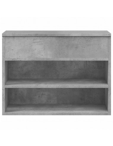 Panca Portascarpe Grigio Cemento 60x30x45 cm in Truciolato
