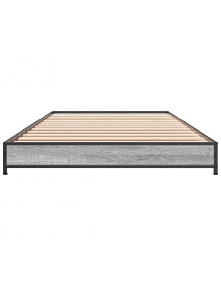 Giroletto Grigio Sonoma 90x200 cm Legno Multistrato e Metallo