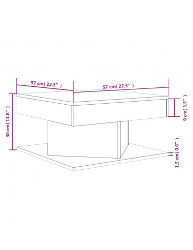 Tavolino da Salotto Rovere Marrone 57x57x30cm Legno Multistrato