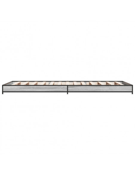 Giroletto Grigio Sonoma 90x200 cm Legno Multistrato e Metallo