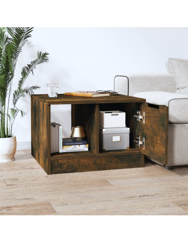 Tavolino da Salotto Rovere Fumo 50x50x36cm in Legno Multistrato