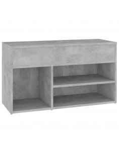 Panca Portascarpe Grigio Cemento 80x30x45 cm in Truciolato 2