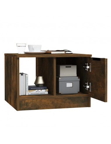 Tavolino da Salotto Rovere Fumo 50x50x36cm in Legno Multistrato