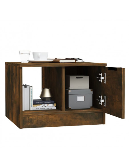 Tavolino da Salotto Rovere Fumo 50x50x36cm in Legno Multistrato