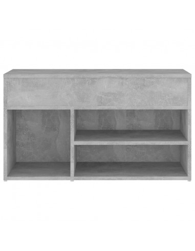 Panca Portascarpe Grigio Cemento 80x30x45 cm in Truciolato