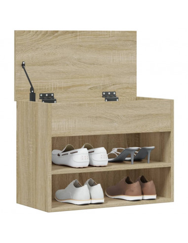 Panca Portascarpe Rovere Sonoma 60x30x45 cm in Truciolato