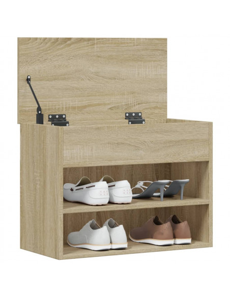 Panca Portascarpe Rovere Sonoma 60x30x45 cm in Truciolato